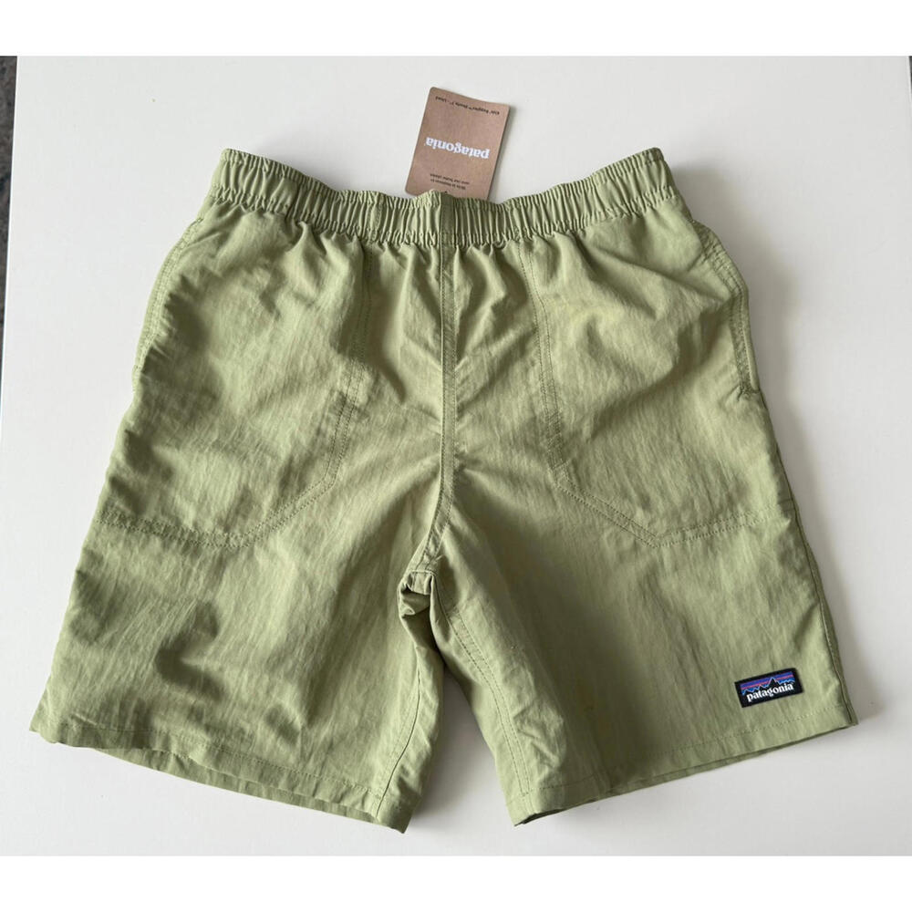 NWT Patagonia Kids Baggies Shorts 7" Lined Buckhorn Green Size L 12 - Picture 2 of 4